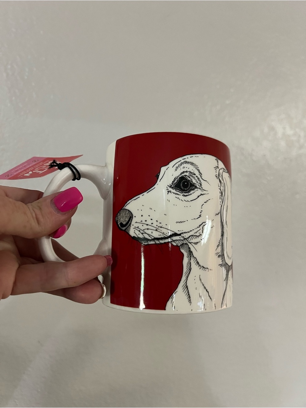 ART WOW dachshund weenie doxie MUG red white NEW w/ Tag